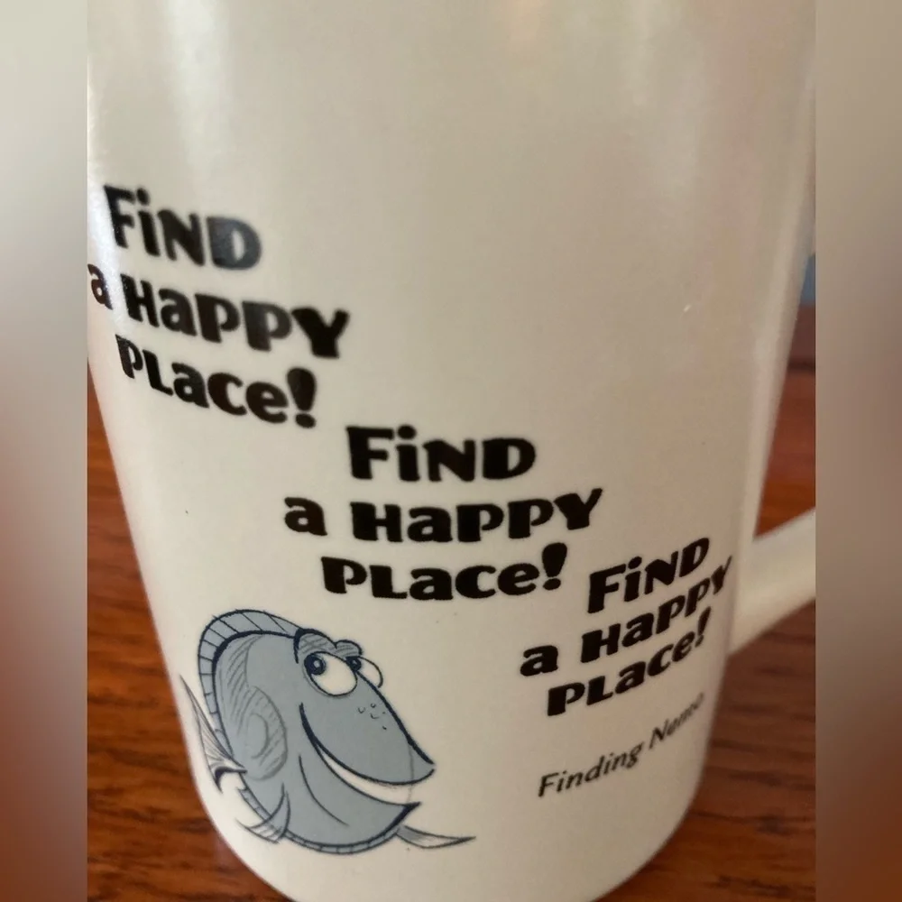 Disney Finding Nemo Dory Cup Find a Happy Place!Hallmark Mug Tea Coffee Cup